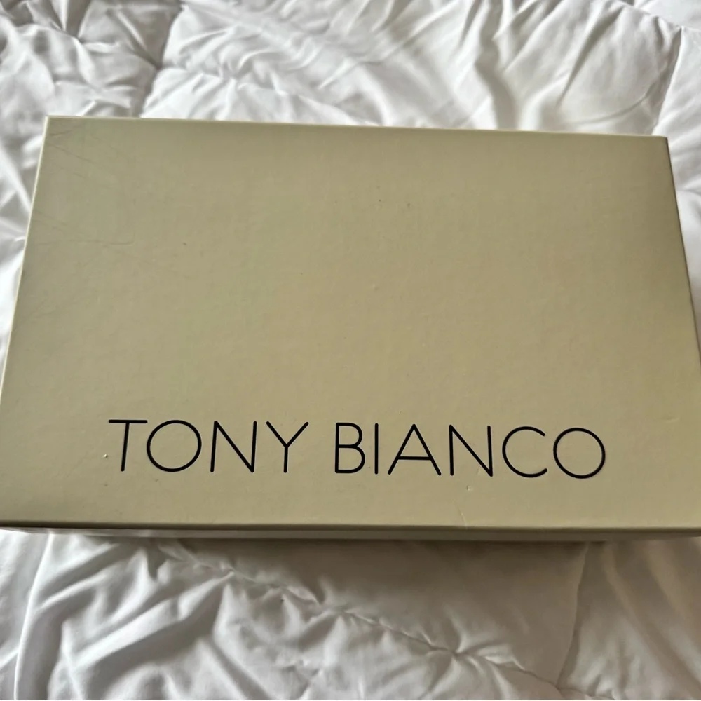 Tony Bianco Two-Tone Slingback Pointed Toe Heel - Bone & Black - Picture 4 of 5